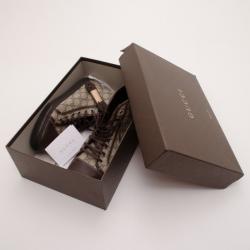 Pre Owned Gucci Brown Monogram GG High Top Sneaker Size 43