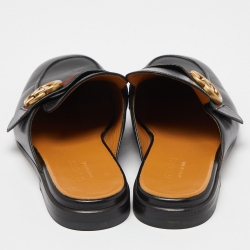 Gucci Black Leather Princetown Flat Mules Size 41
