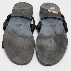 Gucci Black Embossed Croc Slingback Sandals Size 43