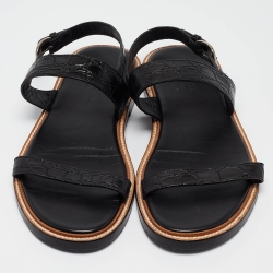 Gucci Black Embossed Croc Slingback Sandals Size 43