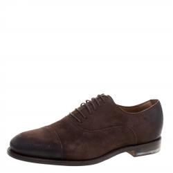 Gucci Brown Suede Lace Up Oxfords Size 42