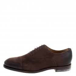 Gucci Brown Suede Lace Up Oxfords Size 42