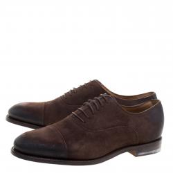 Gucci Brown Suede Lace Up Oxfords Size 42