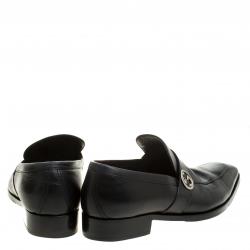 Gucci Black Leather GG Oxfords Size 43.5