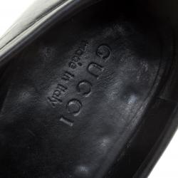 Gucci Black Leather GG Oxfords Size 43.5