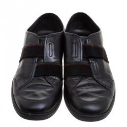 Gucci Black Leather Slip On Sneakers Size 43