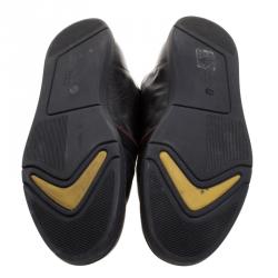 Gucci Black Leather Slip On Sneakers Size 43