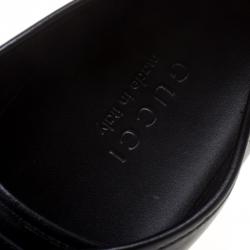 Gucci Black Leather Slip On Sneakers Size 43