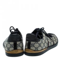 Gucci Two Tone GG Canvas and Suede Low Top Sneakers Size 44