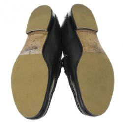 Pre Owned Gucci Black Leather 1953 Horsebit Loafers Size 43