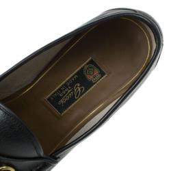 Pre Owned Gucci Black Leather 1953 Horsebit Loafers Size 43