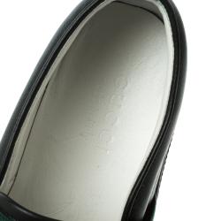 Gucci Black Leather Web and Bee Slip On Sneakers Size 41.5