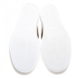 Gucci Beige GG Supreme Canvas Tian Bird Printed Slip On Sneakers Size 47.5