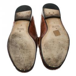 Gucci Two Tone Python Leather Horsebit Loafers Size 43