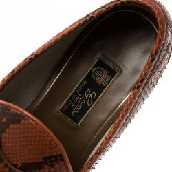 Gucci Two Tone Python Leather Horsebit Loafers Size 43