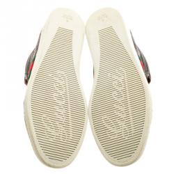 مملوكة مسبقًا Gucci Brown Guccissima Leather Web Detail High Top Sneakers Size 44