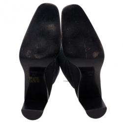 Gucci Black Guccissima Canvas Knee Boots Size 40