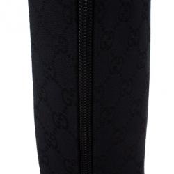 Gucci Black Guccissima Canvas Knee Boots Size 40