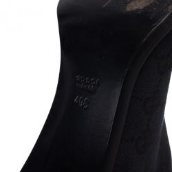 Gucci Black Guccissima Canvas Knee Boots Size 40
