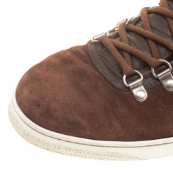 Gucci Brown Suede with Fur Trim High Top Sneakers Size 42