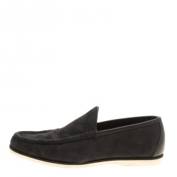 Gucci Black GG Fabric Loafers Size 41