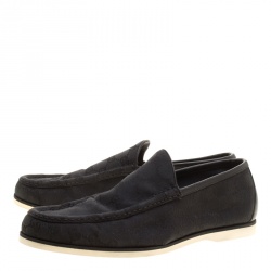 Gucci Black GG Fabric Loafers Size 41