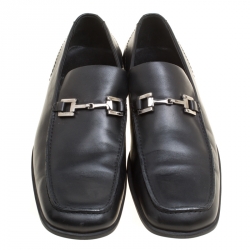 Gucci Black Leather Bit Loafers Size 42.5