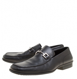 Gucci Black Leather Bit Loafers Size 42.5