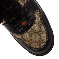 Pre Owned Gucci Guccissima Canvas and Leather Sneakers Size 42.5