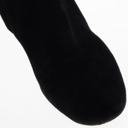 Gucci Black Suede GG Over The Knee Boots Size 37