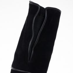 Gucci Black Suede GG Over The Knee Boots Size 37