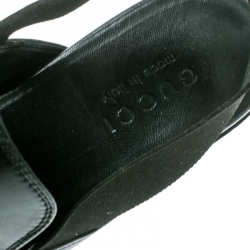 مملوكة مسبقًا Gucci Black Leather Princetown Horsebit Detail Slide Loafers Size 40