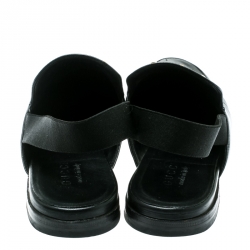 مملوكة مسبقًا Gucci Black Leather Princetown Horsebit Detail Slide Loafers Size 40