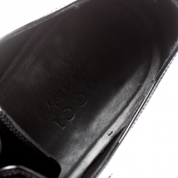 Gucci Black Patent Leather Lace Up Oxfords Size 44
