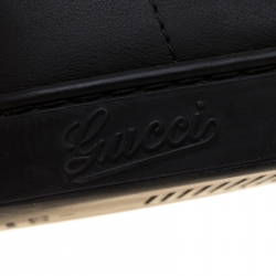 Pre Owned  حذاء رياضي غوتشي بحافة مرتفعة غوتشي فياغيو ويب جلد أسود مقاس 42