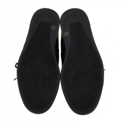 Pre Owned  حذاء رياضي غوتشي بحافة مرتفعة غوتشي فياغيو ويب جلد أسود مقاس 42