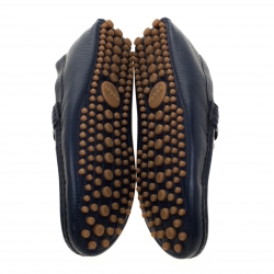 Gucci Blue Leather Web Horsebit Detail Slip On Loafer Size 42 