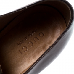 Gucci Brown Leather Lace Up Oxfords Size 44.5