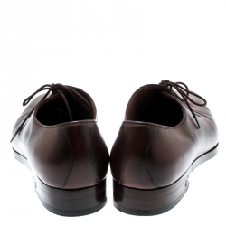 Gucci Brown Leather Lace Up Oxfords Size 44.5