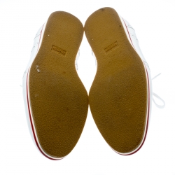 Gucci White Brogue Leather Lace Up Sneakers Size 41.5