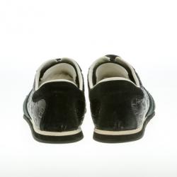 Pre Owned Gucci Black Guccissima Leather Web Detail Sneakers Size 43