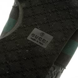 Pre Owned Gucci Black Guccissima Leather Web Detail Sneakers Size 43