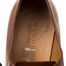 Gucci Brown Leather Lace Up Oxford Size 44.5