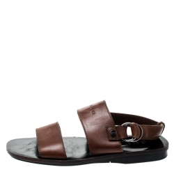 Pre Owned صندل غوتشي سير كاحل جلد بني مقاس 41