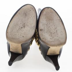 Gucci Black Leather 'Babouska' Studded Boots Size 38