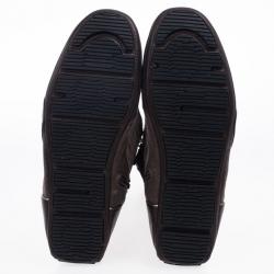 مملوكة مسبقًا Gucci Brown Lace Up Flat Knee Length Boots Size 39