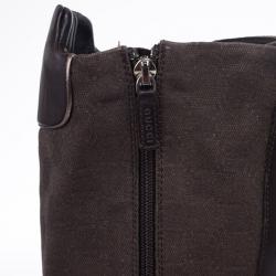 مملوكة مسبقًا Gucci Brown Lace Up Flat Knee Length Boots Size 39