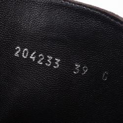 مملوكة مسبقًا Gucci Brown Lace Up Flat Knee Length Boots Size 39