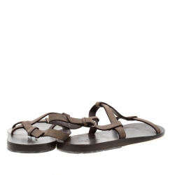 Gucci Grey Suede Strappy Flat Sandals Size 42