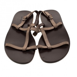 Gucci Grey Suede Strappy Flat Sandals Size 42
